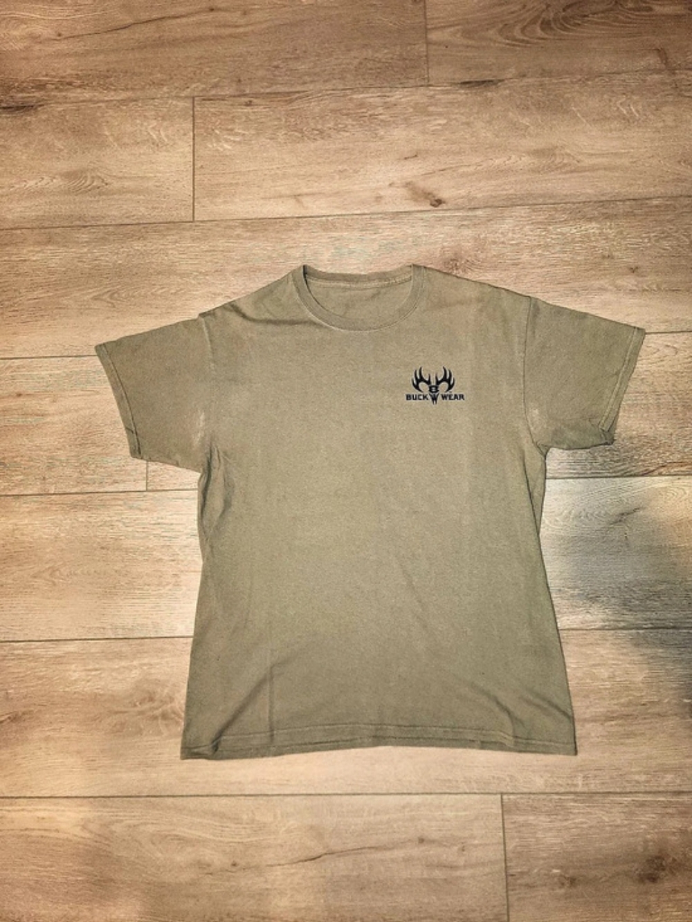 Vintage Y2K Tan Khaki 2013 Buck Wear Graphic T-Shirt Men's Size Medium or Large